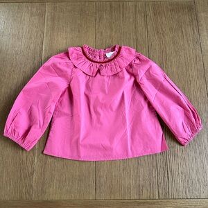 Crewcuts red peter pan collar top Size 4/5 NWT
